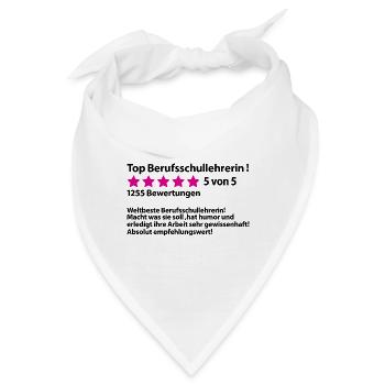 Abschiedsgeschenk Berufsschullehrerin zum Abschied - Bandana - Weiß - Vorne