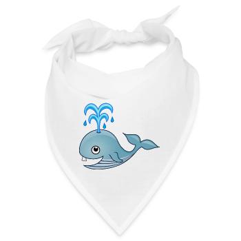 Wal, kleiner Wal, Blauwal, Babytiere, Meer, whale - Bandana - Weiß - Vorne