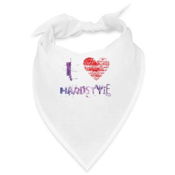 i love hardstyle techno hardtech raver festival - Bandana - Weiß - Vorne