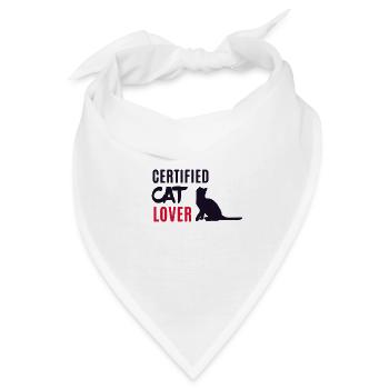 Certified cat lover - Bandana - Weiß - Vorne