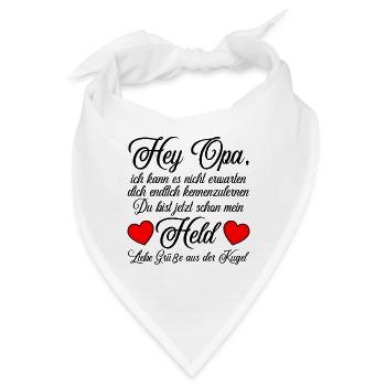 du wirst wieder Opa Überraschung verkünden - Bandana - Weiß - Vorne