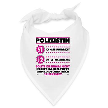Polizistin Polizei Lustige Sprüche Humor witzige - Bandana - Weiß - Vorne