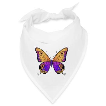 Mehrfarbiger Schmetterling - Bandana - Weiß - Vorne