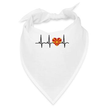 I LOVE ekg heartbeat MAZEDONIEN Macedonia - Bandana - Weiß - Vorne
