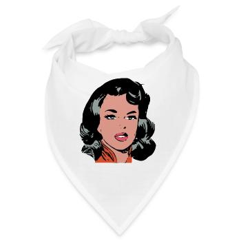 Pop Art Frau - Bandana - Weiß - Vorne