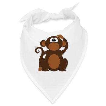 affe schimpanse gorilla pavian orangutan127 - Bandana - Weiß - Vorne