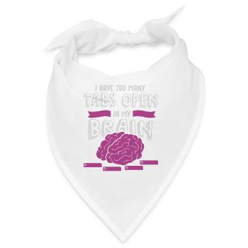 adhd, adhd Brain tabs open, Achtung, - Bandana - Weiß - Vorne