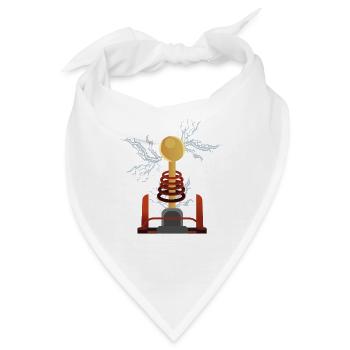 Tesla Nikola, Tesla Nikola Patent, - Bandana - Weiß - Vorne