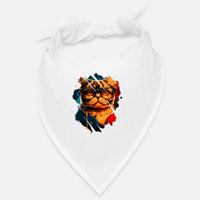 Cat with glasses Bandana