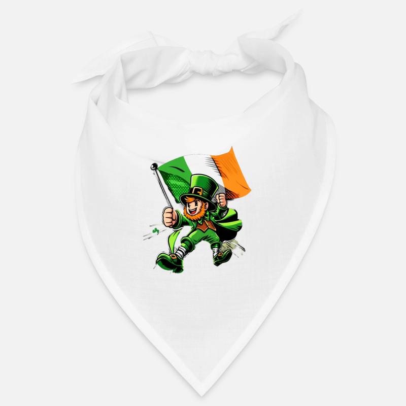 Leprechaun (lutin irlandais) avec drapeau Bandana