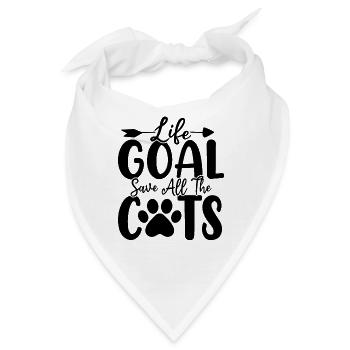 Lebensziel Rette alle Katzen Tieraktivist Miau - Bandana - Weiß - Vorne