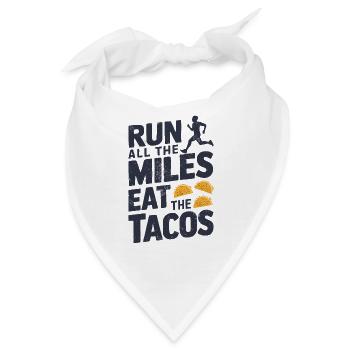 Lauf Alle Kilometer Iss Alle Tacos Lustiger Läufer - Bandana - Weiß - Vorne