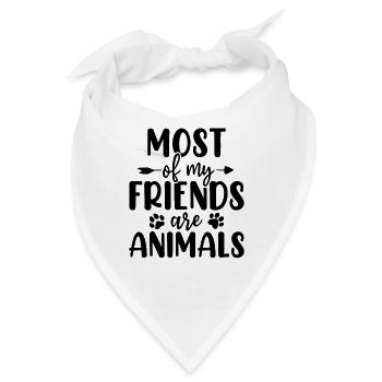 Die meisten meiner Freunde sind Tierheim - Bandana - Weiß - Vorne