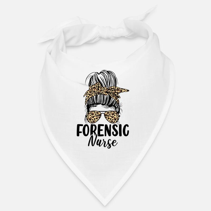 Forensische Krankenschwester Messy Bun Leopard Sane Krankenschwester Bandana
