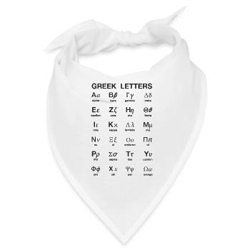 Griechische Buchstaben - Bandana - Weiß - Vorne