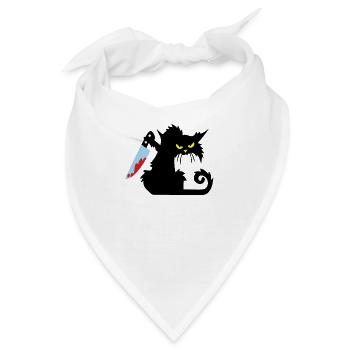 Katze blut Messer - Bandana - Weiß - Vorne