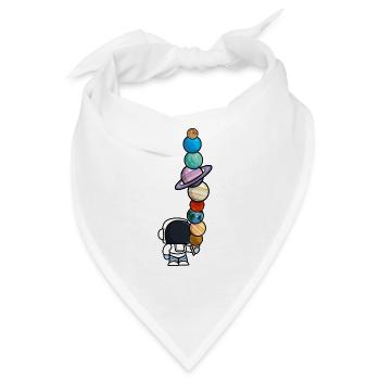 Astronaut Eis Essen Planeten Lustig - Bandana - Weiß - Vorne