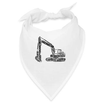 Bagger Baggerfahrer aus Worten Baggerfahrer - Bandana - Weiß - Vorne