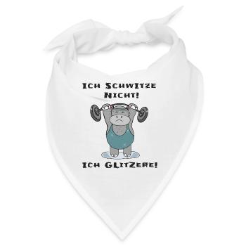 Ich schwitze nicht ich glitzere Dickes Nilpferd - Bandana - Weiß - Vorne