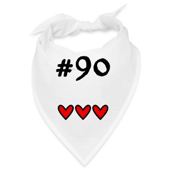 90 JAHRE. 90-JÄHRIGES JUBILÄUM. GEBURTSTAG 90 JAHRE. 90 - Bandana - Weiß - Vorne