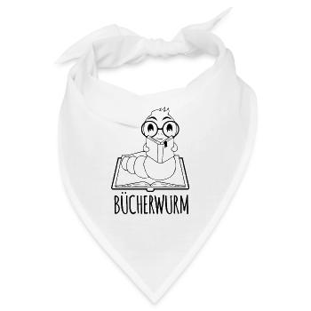 Leseratte Silhouette - Für Bücherwürmer und - Bandana - Weiß - Vorne
