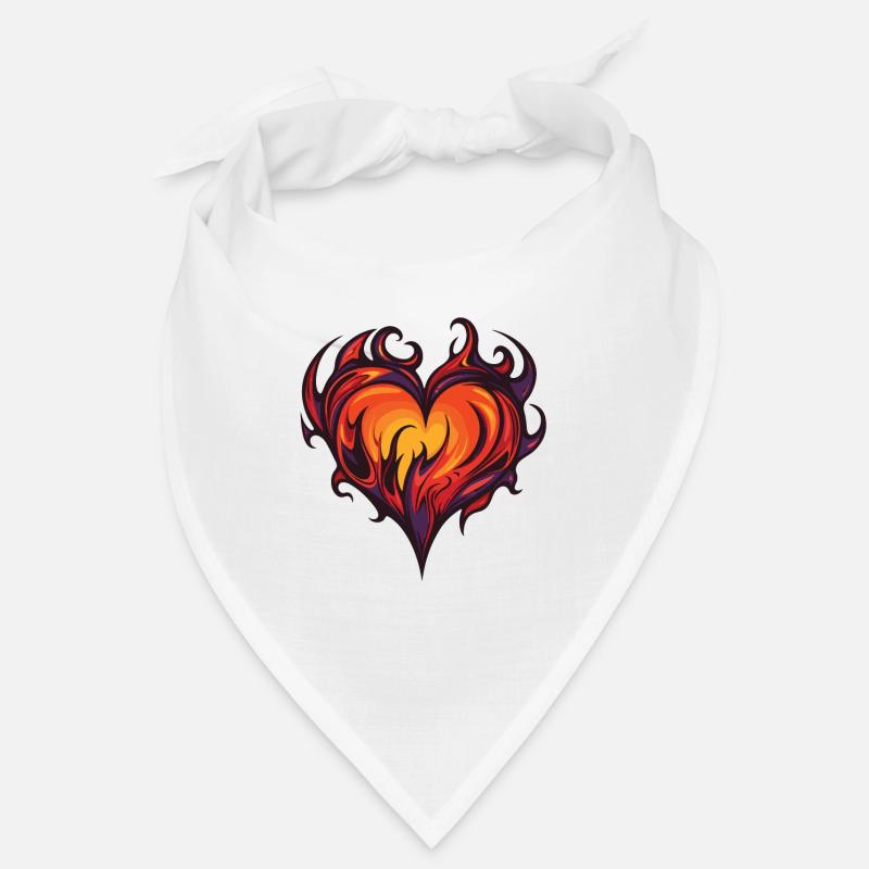 Heart, Fire, Love, Flame Bandana