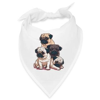 Mops Stapel - Bandana - Weiß - Vorne