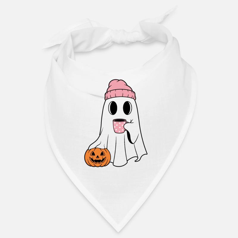 Cute Ghost Drinking Coffee Enthusiast Bandana
