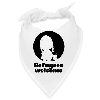 Refugees welcome - Bandana - Weiß - Vorne