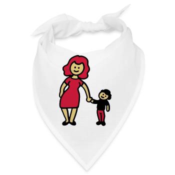 Mutter / Oma + Kind 3 - Bandana - Weiß - Vorne