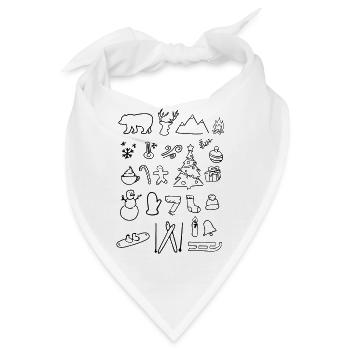 Winterwonderland,Reh,Adventskerze,Geschenk,eisig - Bandana - Weiß - Vorne
