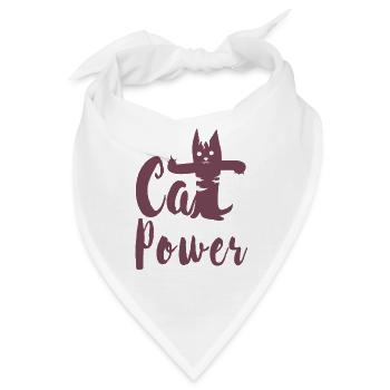 Katzen T Shirt mit Katzenmotiv Katze - Bandana - Weiß - Vorne