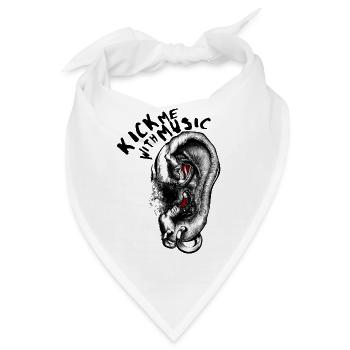 Kick me with Music - Bandana - Weiß - Vorne