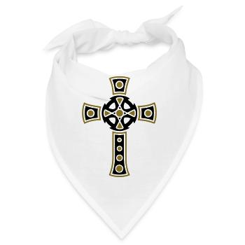 Celtic Cross (Kreuz) 01 - Bandana - Weiß - Vorne