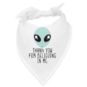 Alien / Area 51 / UFO: Thank You For Believing In - Bandana - Weiß - Vorne