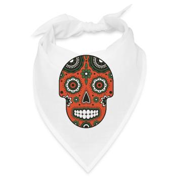 Retro Sugar Skull (Totenkopf) - Bandana - Weiß - Vorne