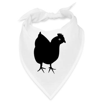Huhn - Henne - Bandana - Weiß - Vorne
