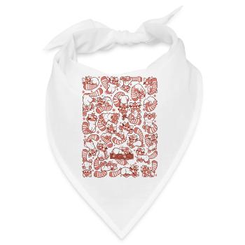 Roter Panda verteilt sich über das gesamte Muster - Bandana - Weiß - Vorne