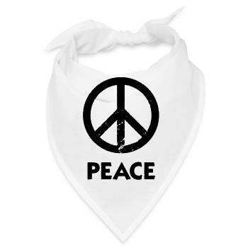 Peace Peacezeichen Love and Peace - Bandana - Weiß - Vorne