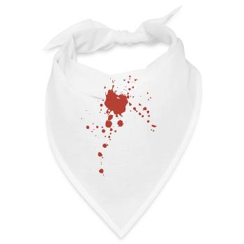 Blut Blutspritzer Halloween Kostüm Verkleidung - Bandana - Weiß - Vorne