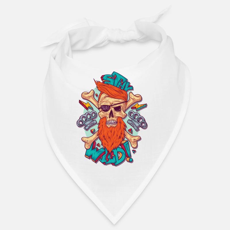 stay wild - Skull with eye patch and beard Bandana