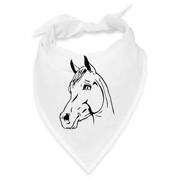ein Pferdekopf - Bandana - Weiß - Vorne