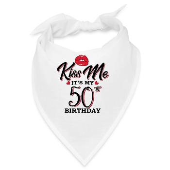 Küss mich, es ist mein 50. Geburtstag - Bandana - Weiß - Vorne