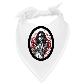 Frauen mit Tätowierung - Bandana - Weiß - Vorne