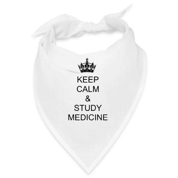 Keep calm & study Medicine cooles Shirtdesign - Bandana - Weiß - Vorne
