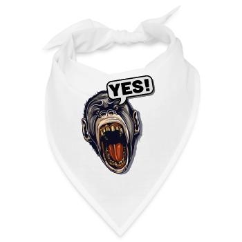YES! Primat Affe Schimpanse - Bandana - Weiß - Vorne
