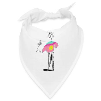 Blumen Illustration Lustig Junge - Bandana - Weiß - Vorne