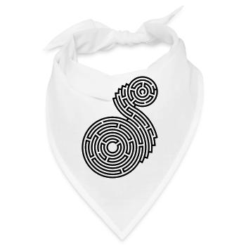 rundes zweiteiliges Labyrinth - Bandana - Weiß - Vorne