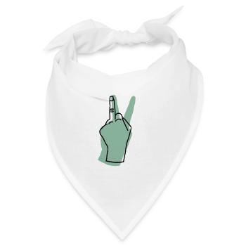 peace hand green - Bandana - Weiß - Vorne