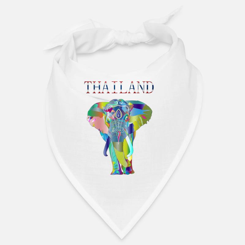IDÉE CADEAU ÉLÉPHANT DE THAÏLANDE - Bandana - blanc